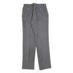TREVIRA Mens Wool Grey Regular Straight Trousers W28 L32 Classic Formal Zip