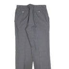 TREVIRA Mens Wool Grey Regular Straight Trousers W28 L32 Classic Formal Zip