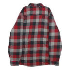 WRANGLER Mens Red & Grey Check Button Jacket XL Cotton Blend Casual Shirt Jacket