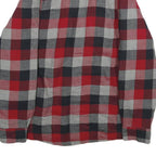 WRANGLER Mens Red & Grey Check Button Jacket XL Cotton Blend Casual Shirt Jacket