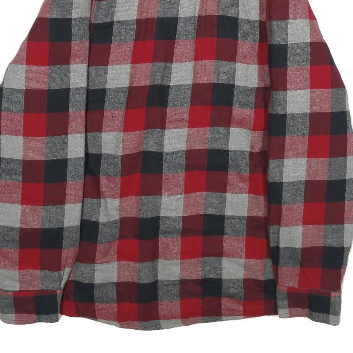 WRANGLER Mens Red & Grey Check Button Jacket XL Cotton Blend Casual Shirt Jacket
