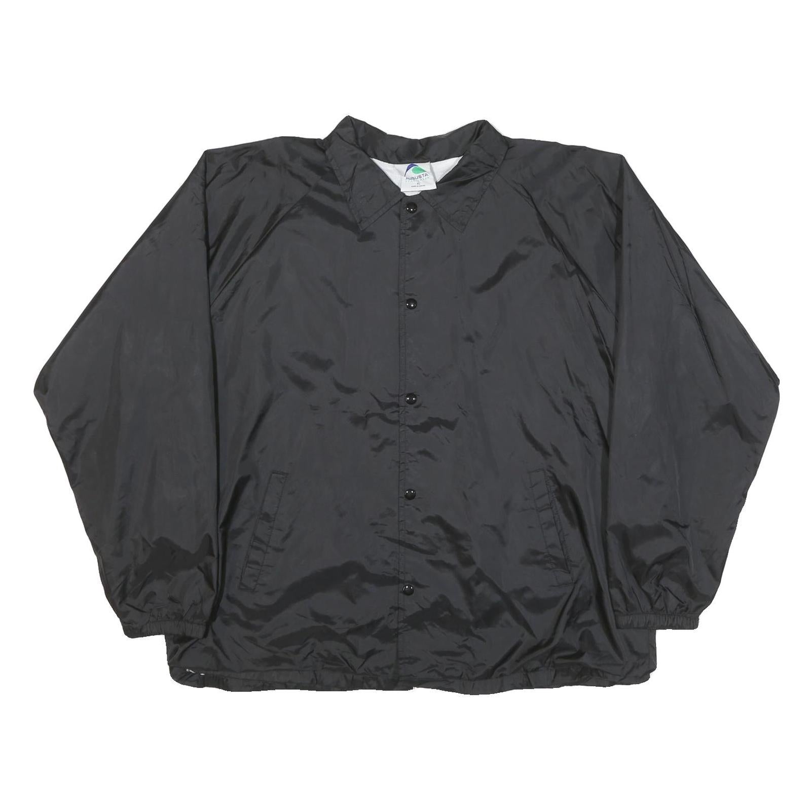AUGUSTA Womens Black Button Jacket XL Polyester Blend Plain Lightweight Anxious
