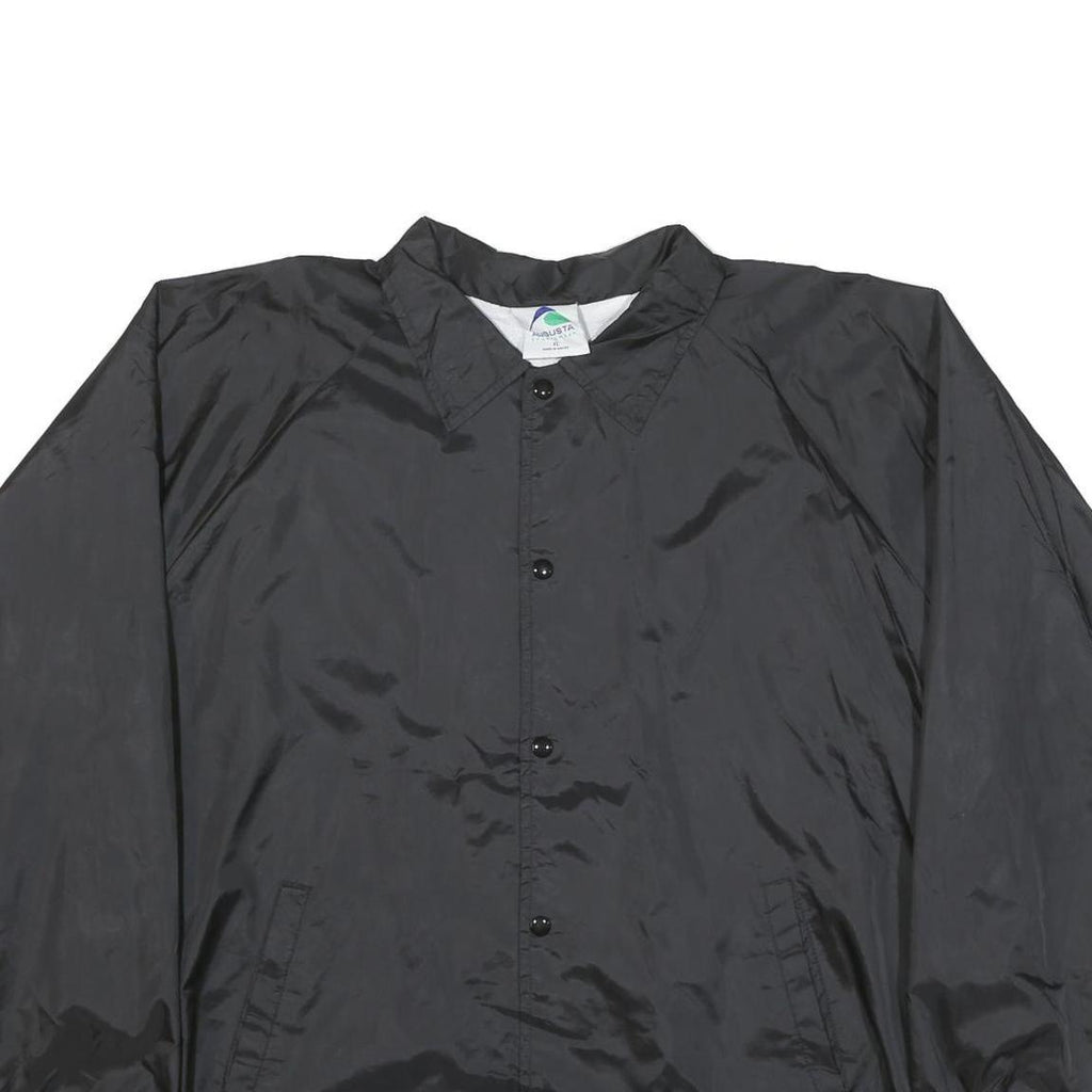 AUGUSTA Womens Black Button Jacket XL Polyester Blend Plain Lightweight Anxious