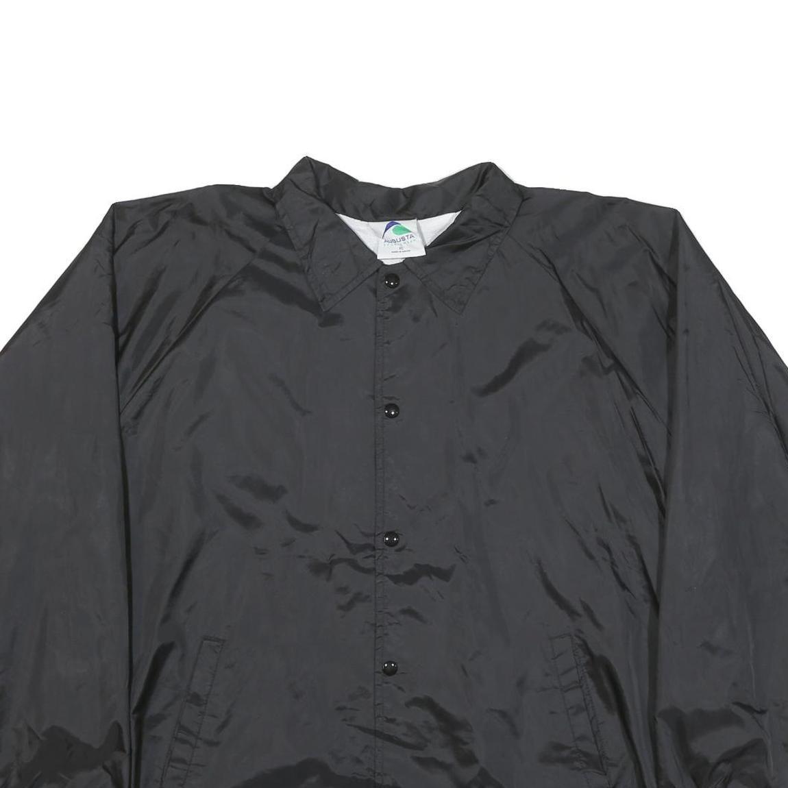 AUGUSTA Womens Black Button Jacket XL Polyester Blend Plain Lightweight Anxious