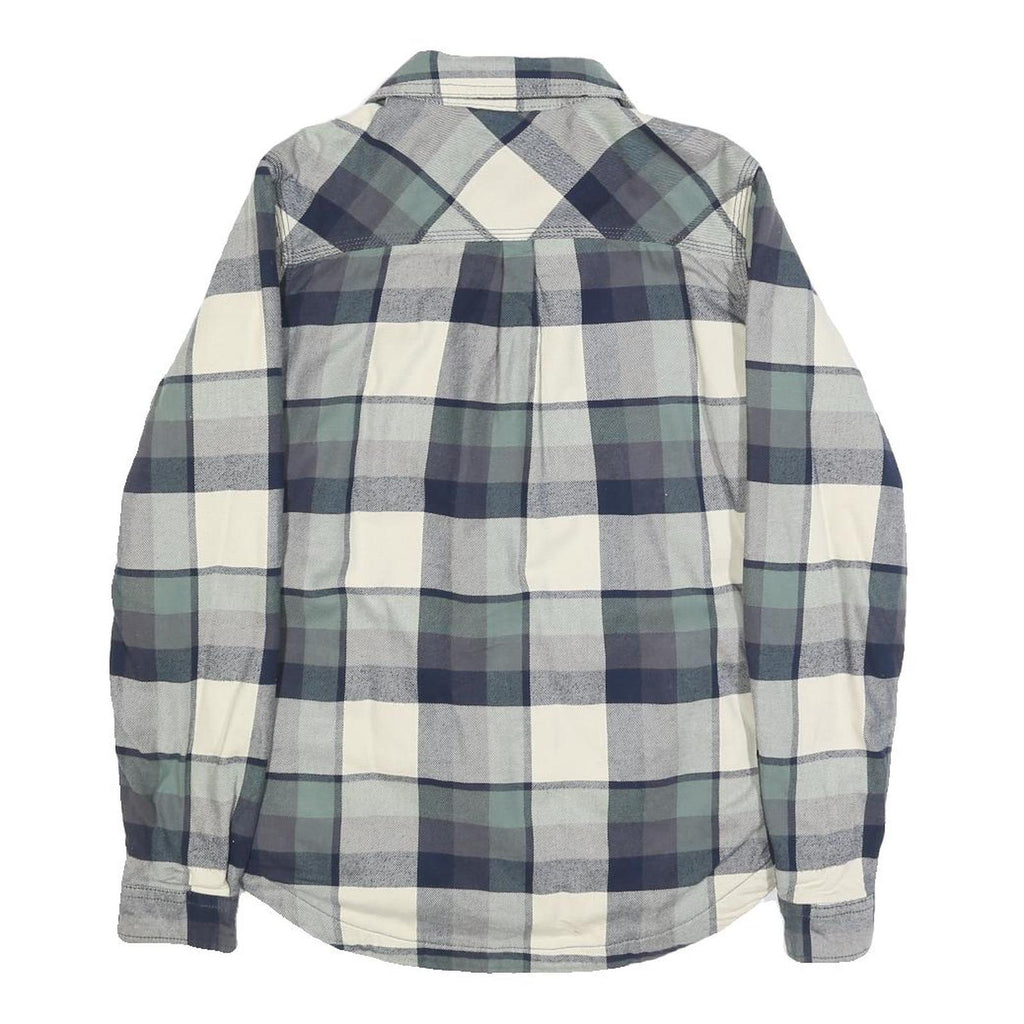 CARHARTT Womens Blue & Cream Check Jacket XS Cotton Blend Button Closure Casual