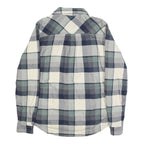 CARHARTT Womens Blue & Cream Check Jacket XS Cotton Blend Button Closure Casual