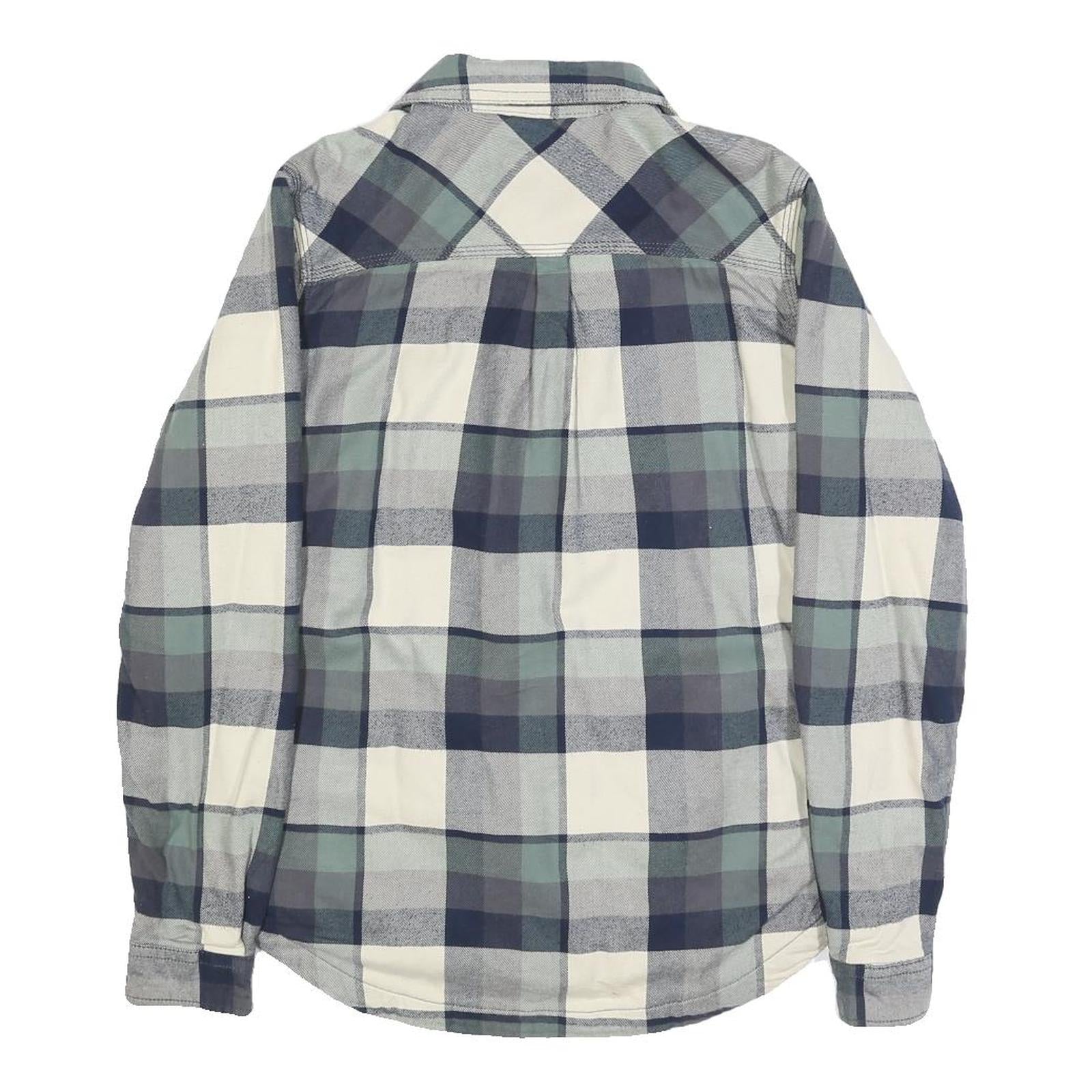 CARHARTT Womens Blue & Cream Check Jacket XS Cotton Blend Button Closure Casual