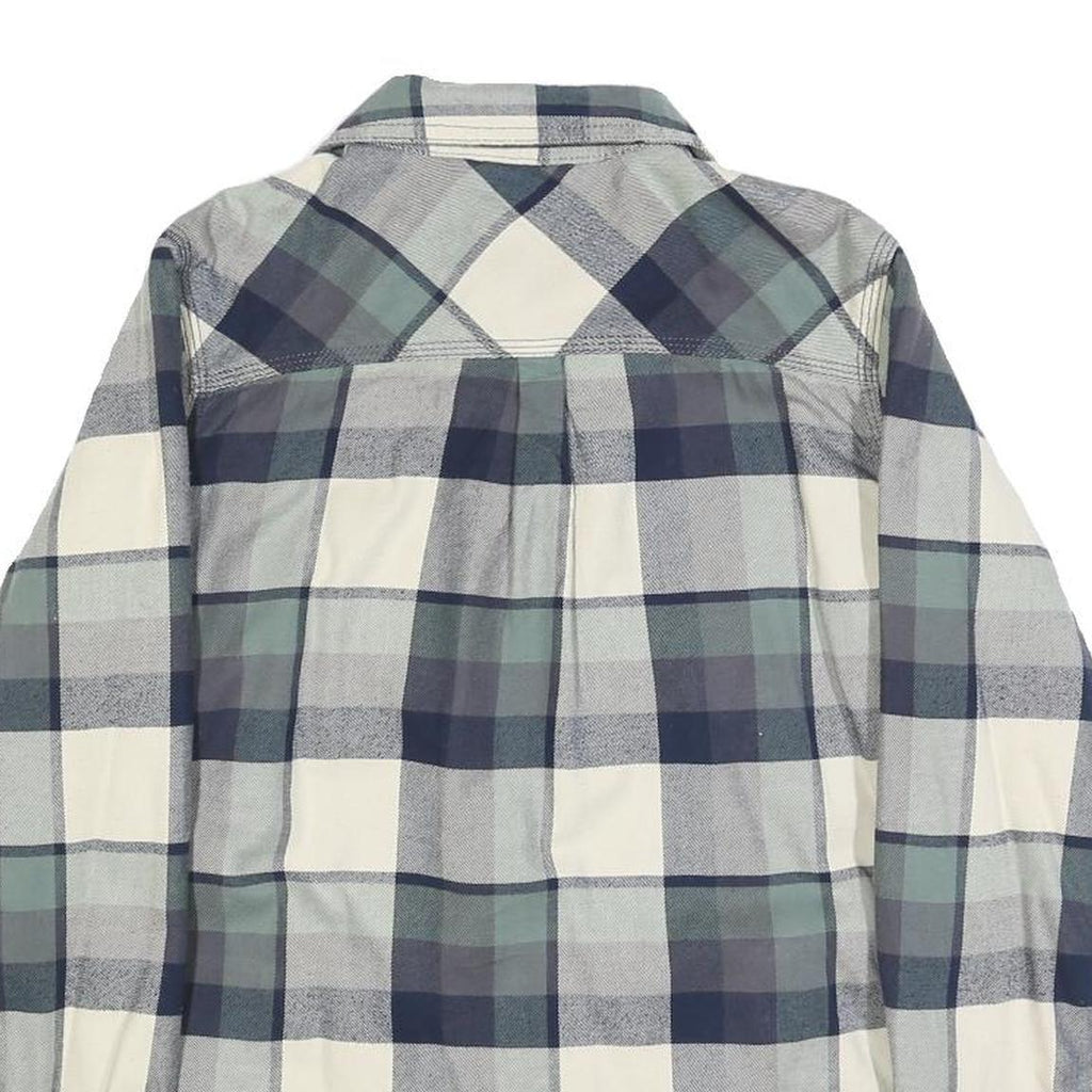 CARHARTT Womens Blue & Cream Check Jacket XS Cotton Blend Button Closure Casual