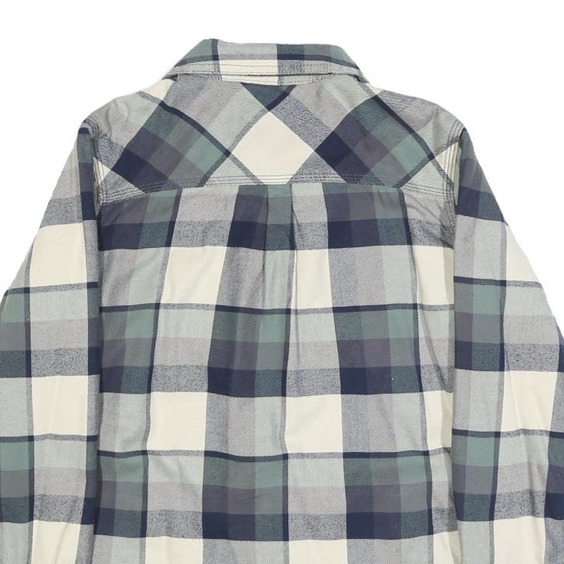 CARHARTT Womens Blue & Cream Check Jacket XS Cotton Blend Button Closure Casual