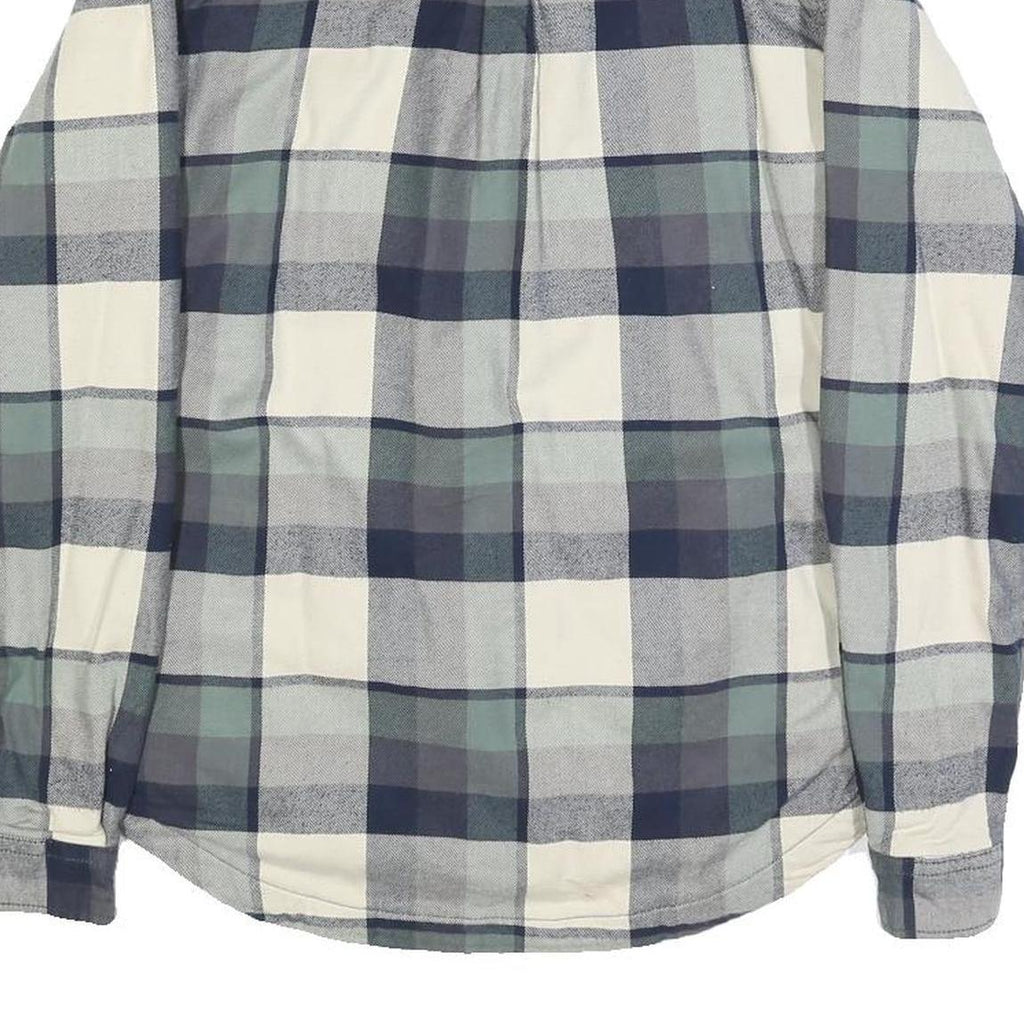 CARHARTT Womens Blue & Cream Check Jacket XS Cotton Blend Button Closure Casual