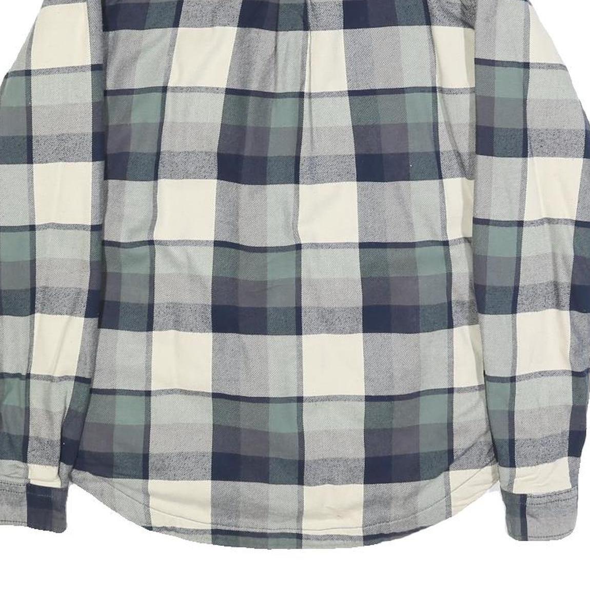 CARHARTT Womens Blue & Cream Check Jacket XS Cotton Blend Button Closure Casual