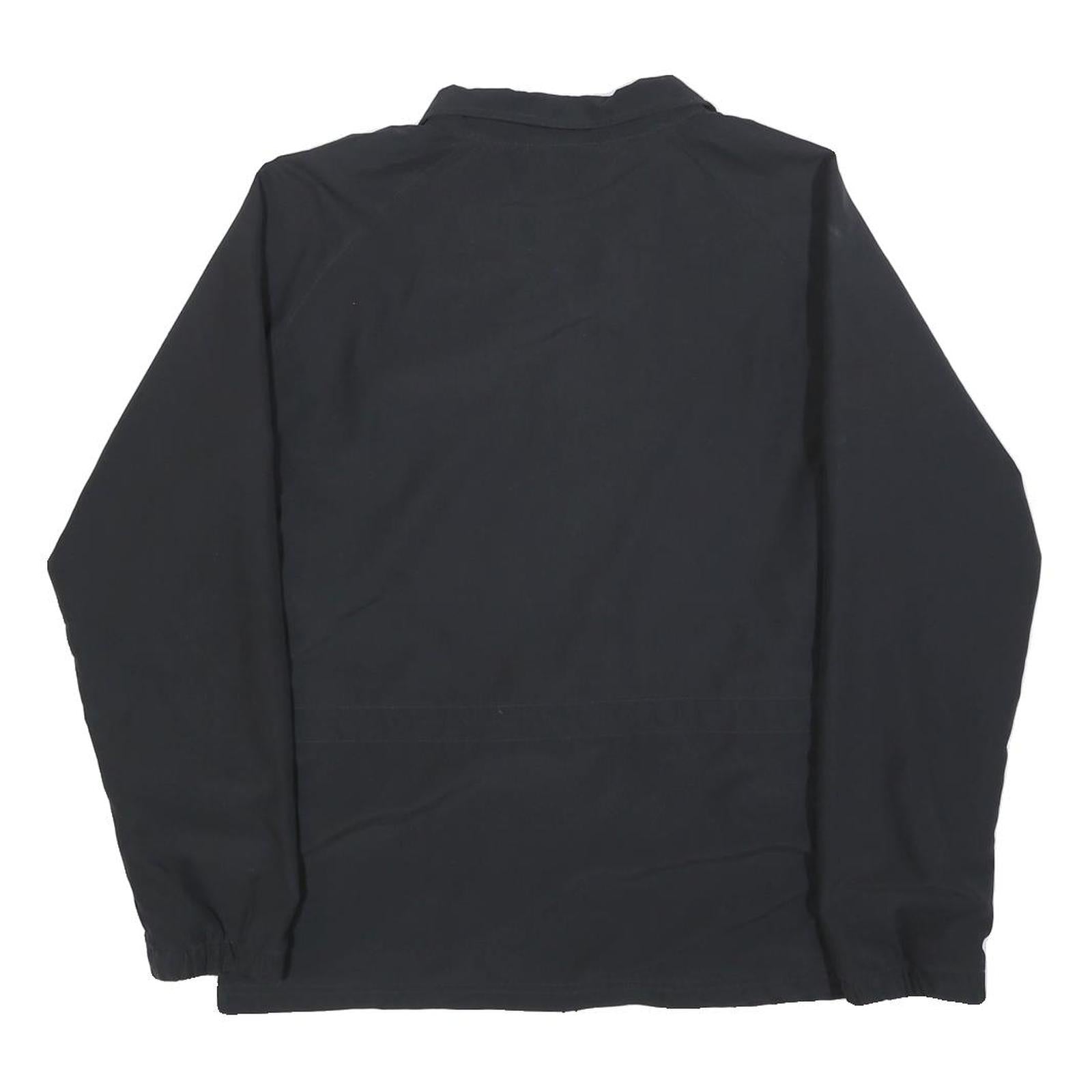 REEBOK Womens Black Zip Jacket UK 12 Polyester Blend Plain Lightweight