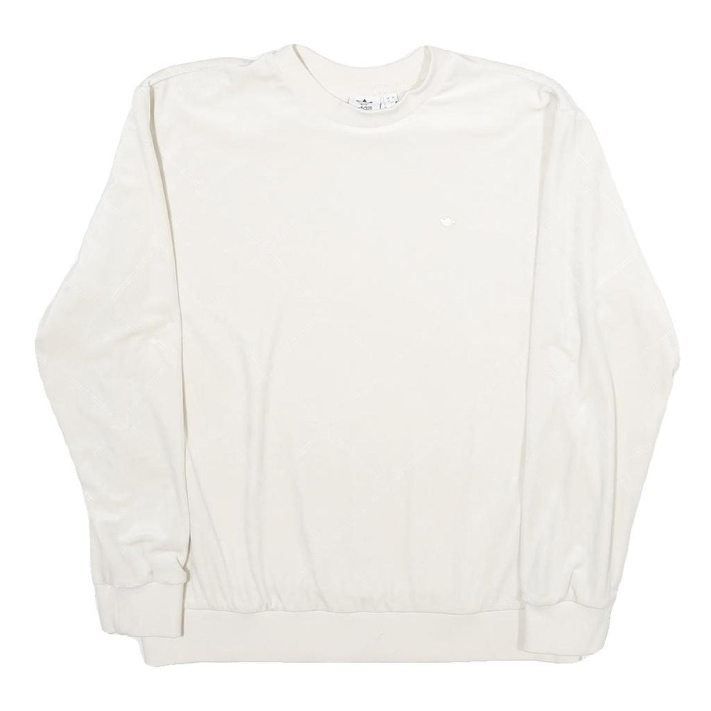 NIKE Womens White Cotton Blend Crew Neck UK 12 Sweatshirt Pullover