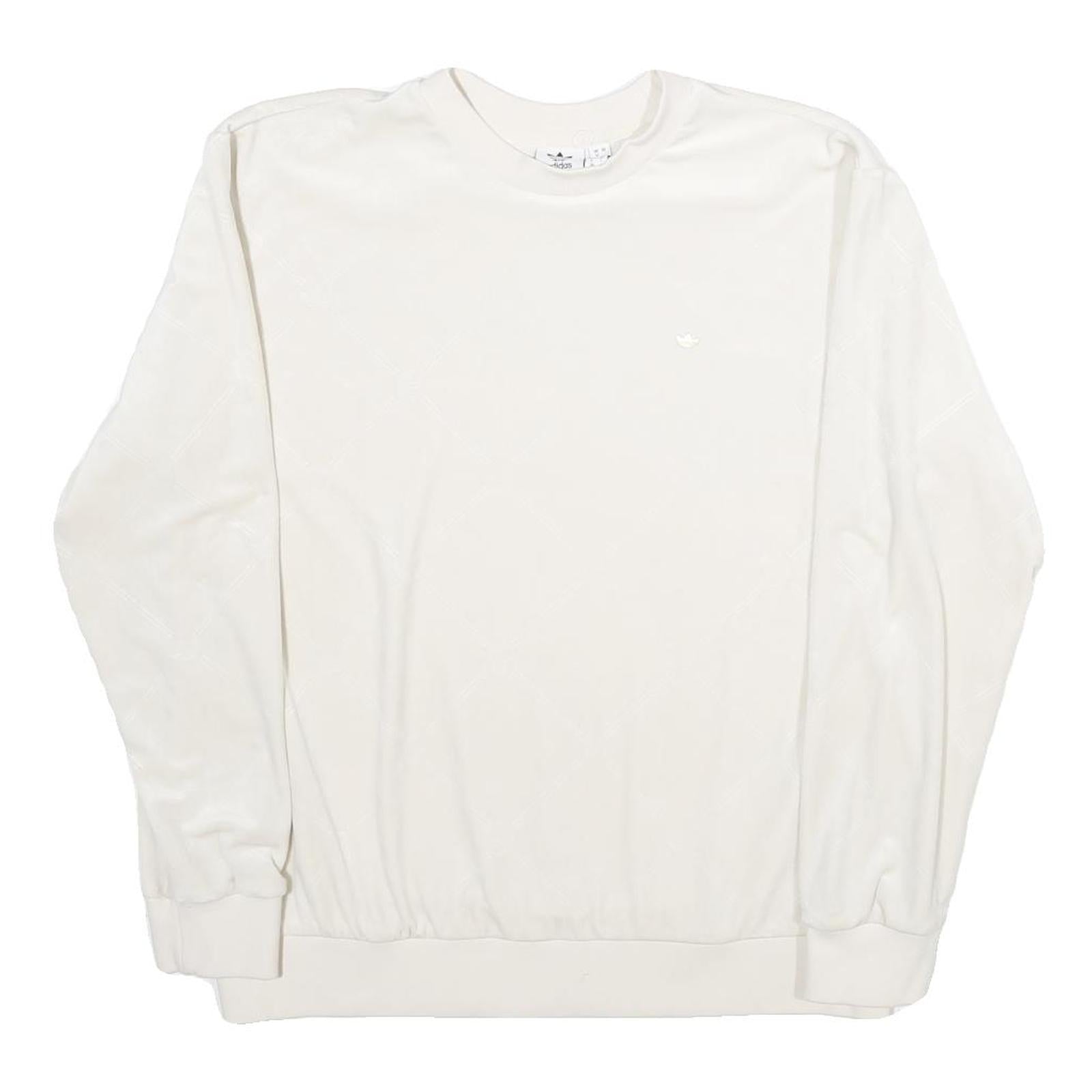 NIKE Womens White Cotton Blend Crew Neck UK 12 Sweatshirt Pullover