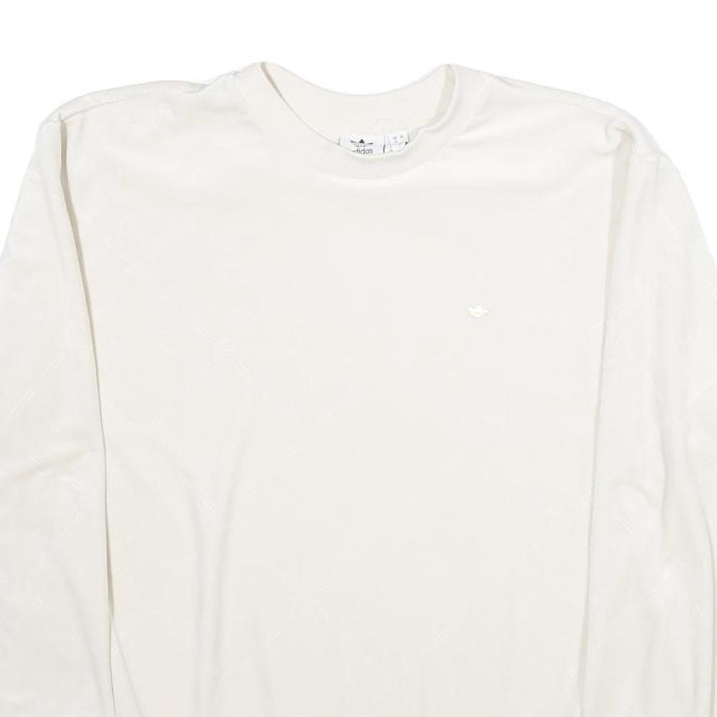 NIKE Womens White Cotton Blend Crew Neck UK 12 Sweatshirt Pullover