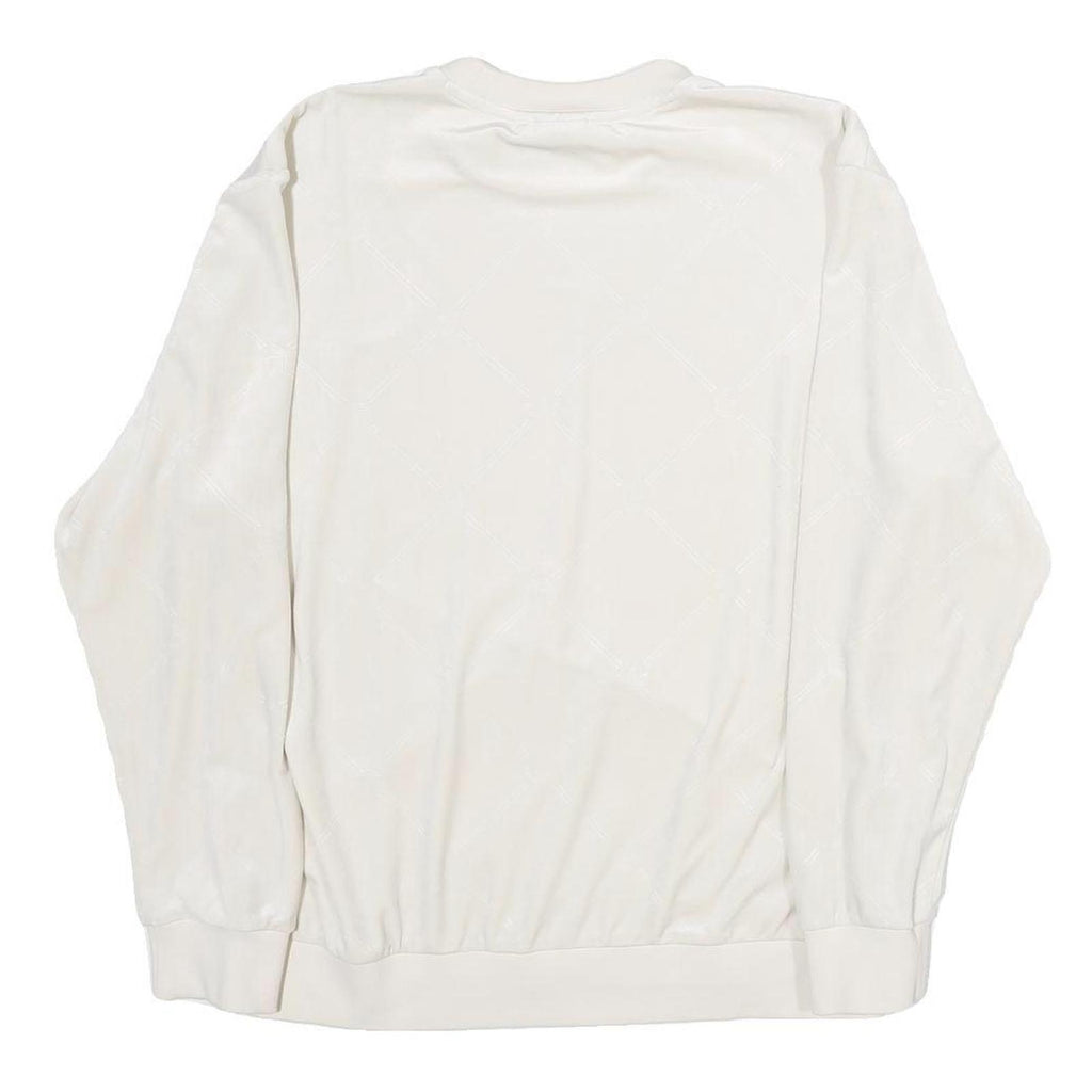 NIKE Womens White Cotton Blend Crew Neck UK 12 Sweatshirt Pullover