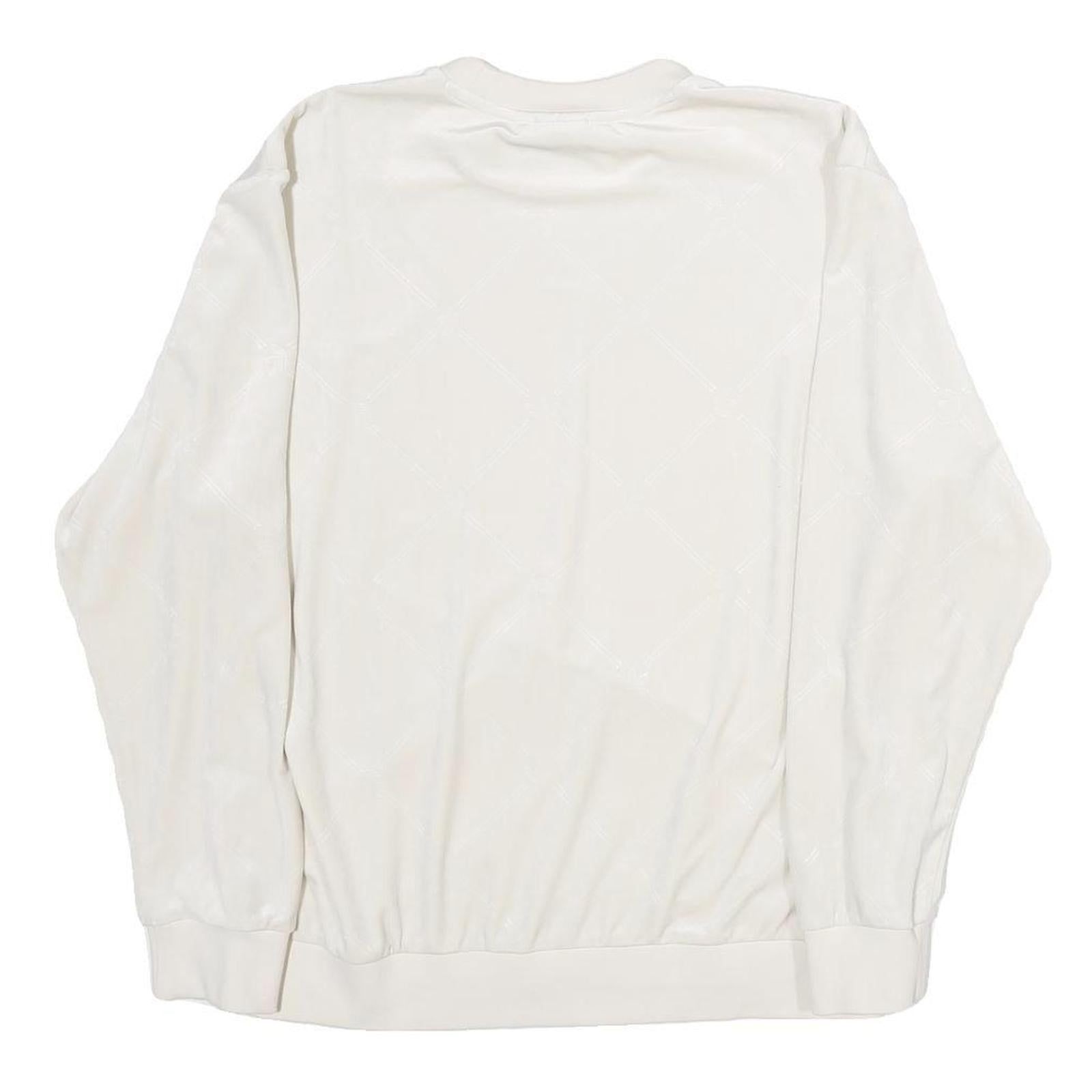 NIKE Womens White Cotton Blend Crew Neck UK 12 Sweatshirt Pullover