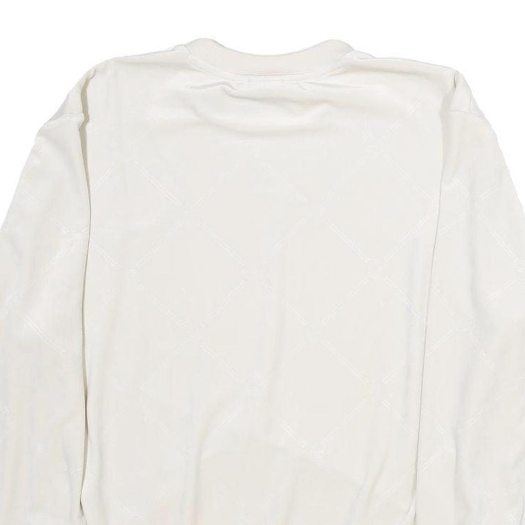 NIKE Womens White Cotton Blend Crew Neck UK 12 Sweatshirt Pullover