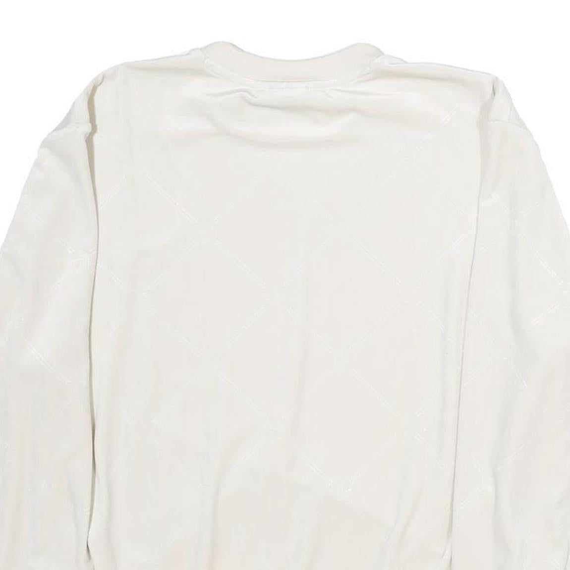 NIKE Womens White Cotton Blend Crew Neck UK 12 Sweatshirt Pullover