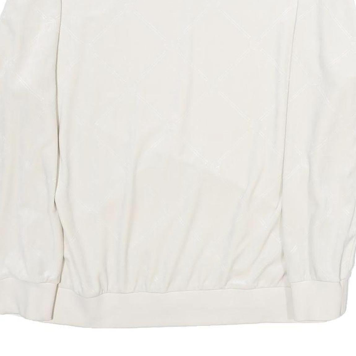 NIKE Womens White Cotton Blend Crew Neck UK 12 Sweatshirt Pullover