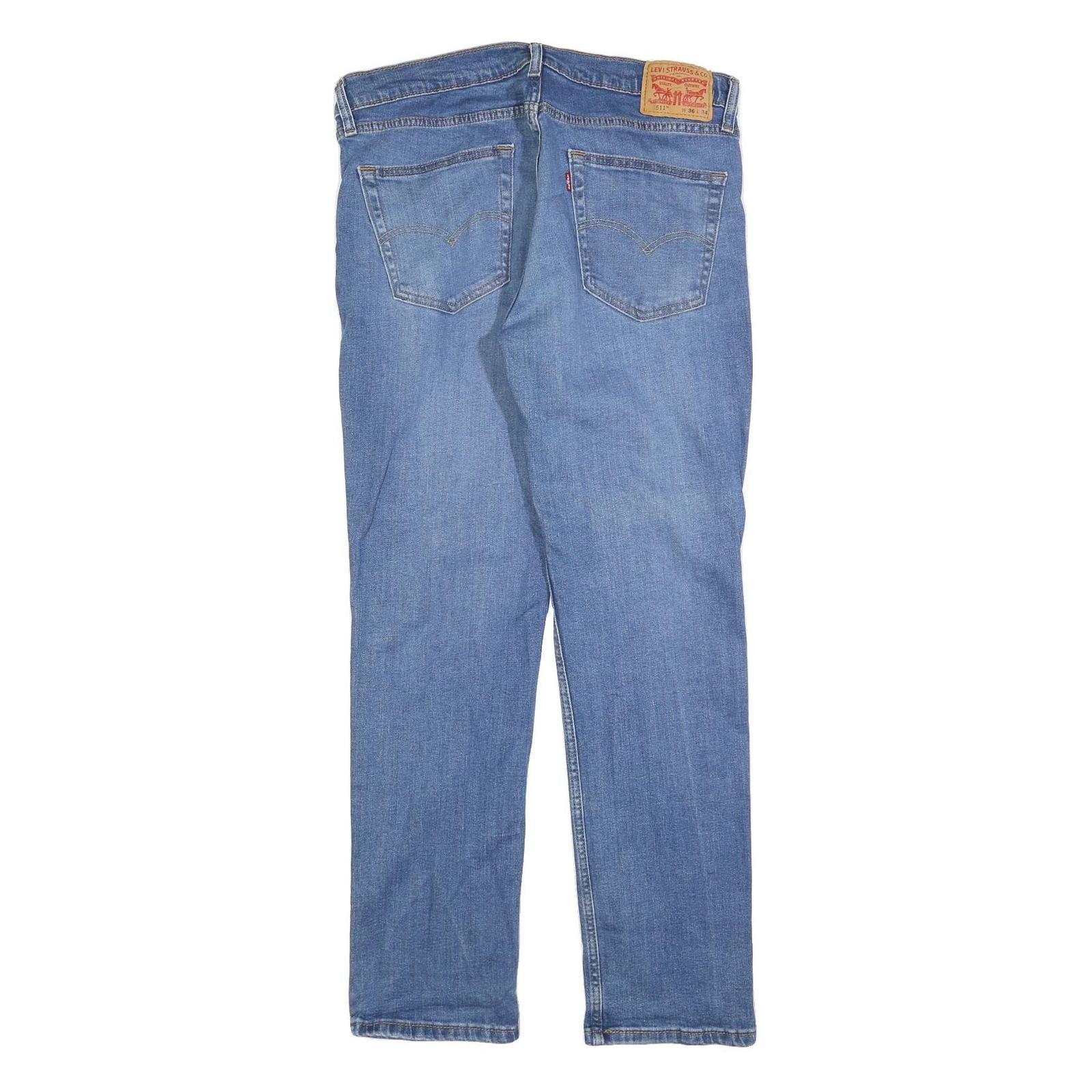 LEVI'S 511 Slim Mens Jeans Blue Slim Straight Denim Medium W36 L34 Classic Fit