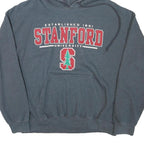 GILDAN Mens Grey Stanford University Pullover Hoodie L Cotton Blend Casual