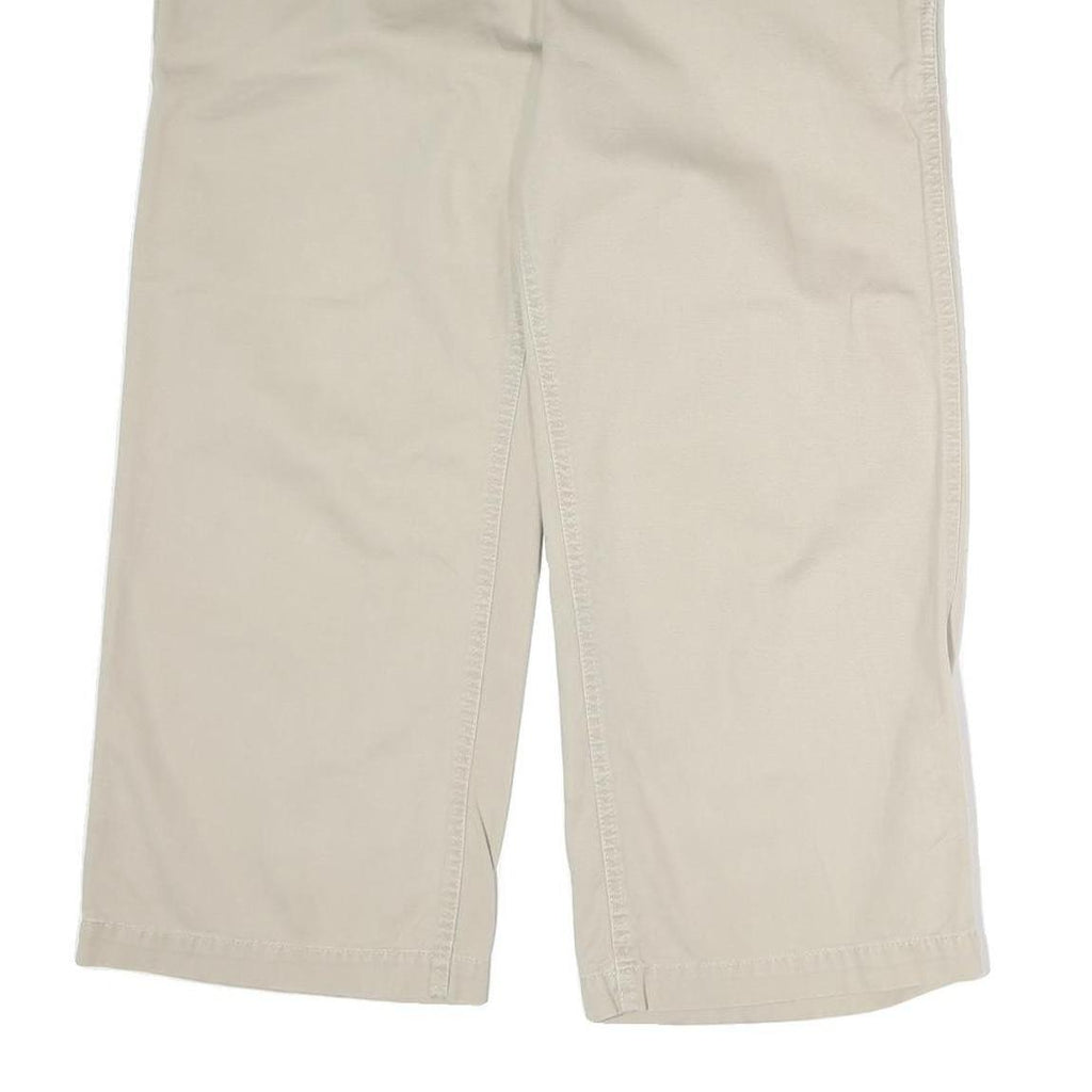 TOMMY HILFIGER Womens Cotton Beige Regular Straight Trousers W36 L34 Comfortable