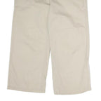 TOMMY HILFIGER Womens Cotton Beige Regular Straight Trousers W36 L34 Comfortable