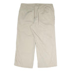 TOMMY HILFIGER Womens Cotton Beige Regular Straight Trousers W36 L34 Comfortable