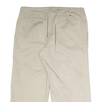 TOMMY HILFIGER Womens Cotton Beige Regular Straight Trousers W36 L34 Comfortable