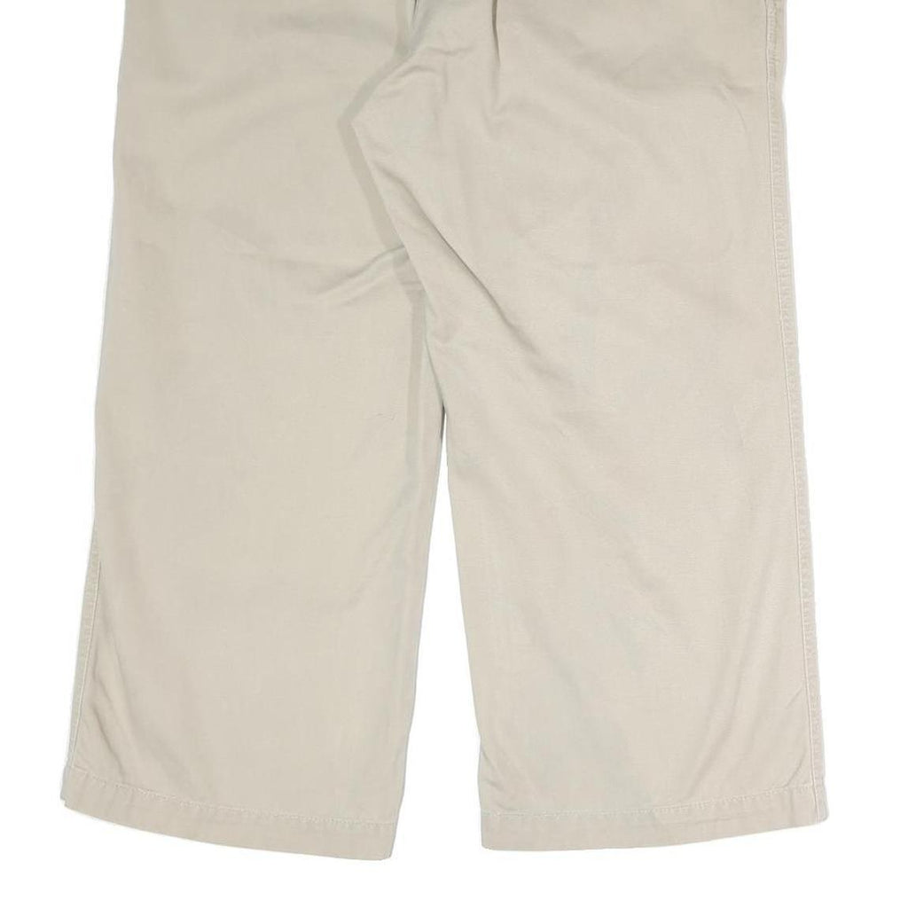 TOMMY HILFIGER Womens Cotton Beige Regular Straight Trousers W36 L34 Comfortable