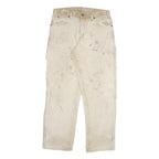 DICKIES Mens Jeans Beige Cotton Blend Regular Straight W30 L29 Workwear Zip