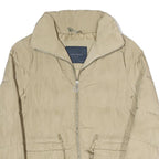 ZARA Womens Beige Lightweight Puffer Jacket M Polyester Blend Casual Outerwear