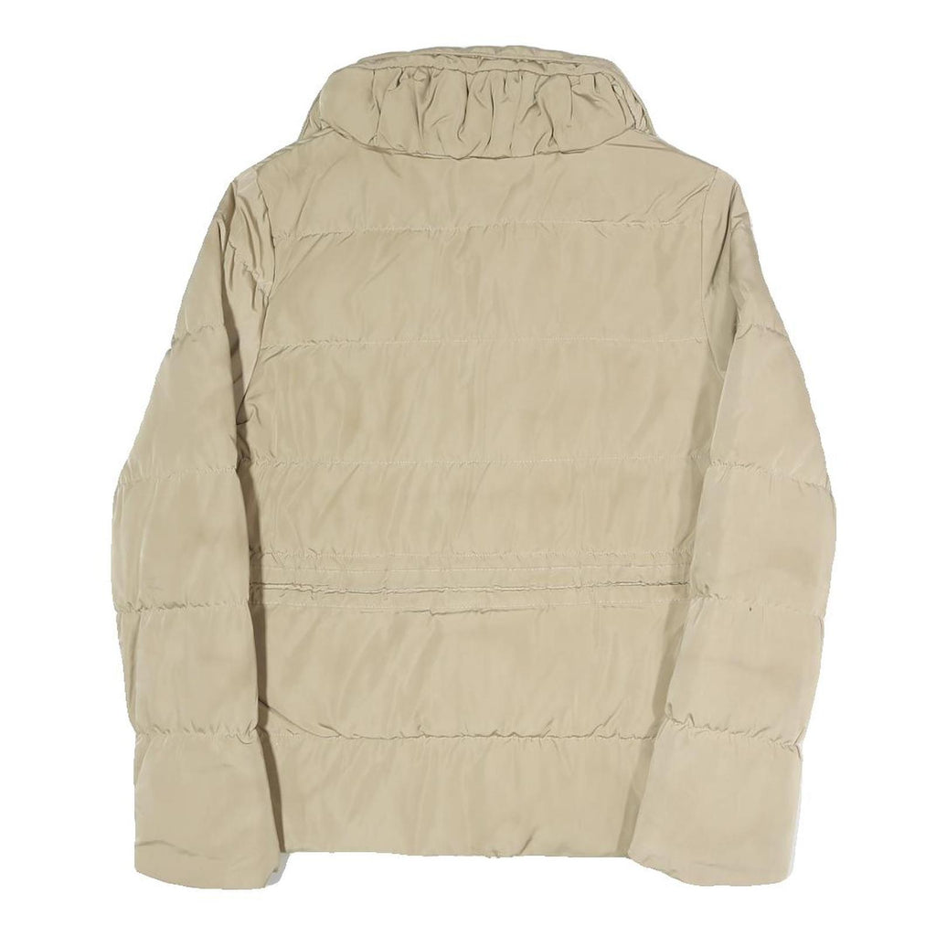 ZARA Womens Beige Lightweight Puffer Jacket M Polyester Blend Casual Outerwear