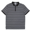 CALVIN KLEIN Mens Polo Shirt Grey Striped M