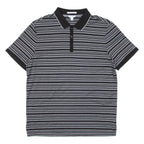 CALVIN KLEIN Mens Polo Shirt Grey Striped M