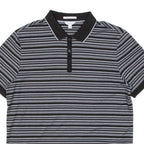 CALVIN KLEIN Mens Polo Shirt Grey Striped M