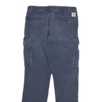 CARHARTT Mens Cotton Blend Blue Relaxed Fit Cargo Trousers W30 L29 Workwear