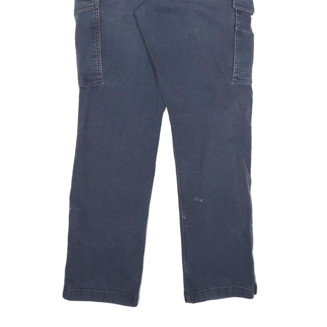 CARHARTT Mens Cotton Blend Blue Relaxed Fit Cargo Trousers W30 L29 Workwear