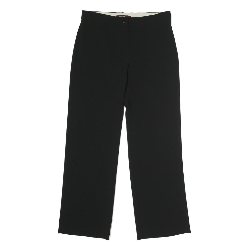 MAX MARA STUDIO Womens Cotton Blend Black Regular Straight Trousers W30 L30