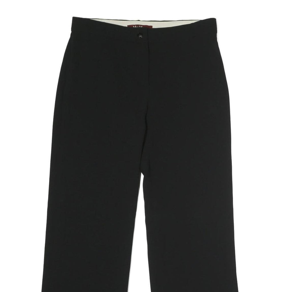MAX MARA STUDIO Womens Cotton Blend Black Regular Straight Trousers W30 L30