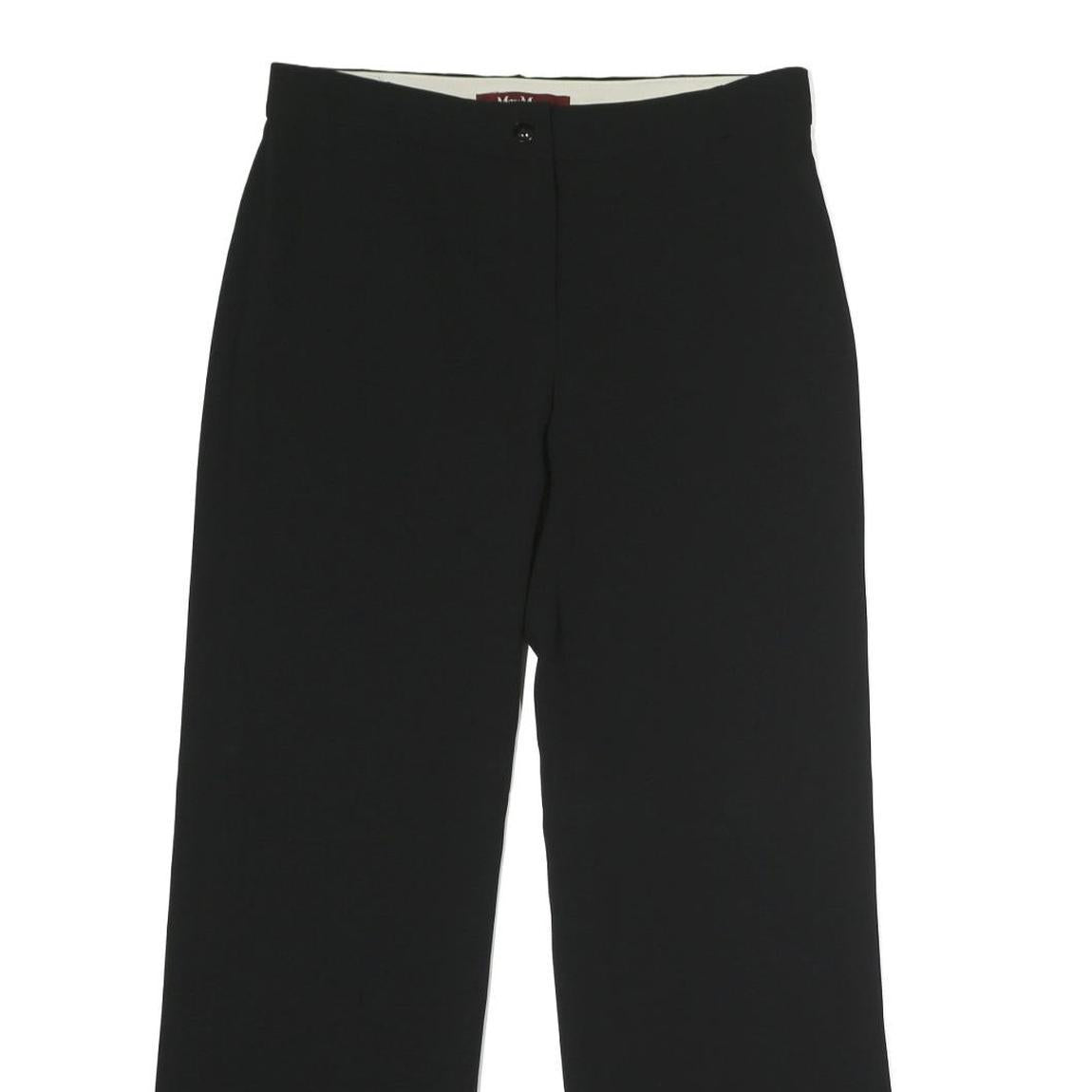 MAX MARA STUDIO Womens Cotton Blend Black Regular Straight Trousers W30 L30