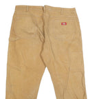 DICKIES Mens Jeans Beige Regular Straight Denim W40 L29 Workwear Pockets Zip