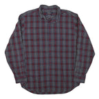 NAUTICA Mens Red & Grey Check Shirt L Classic Fit Cotton Blend Casual