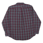 NAUTICA Mens Red & Grey Check Shirt L Classic Fit Cotton Blend Casual