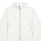 LACOSTE Womens White Jacket UK 16 Polyester Blend Plain Zip Closure Casual