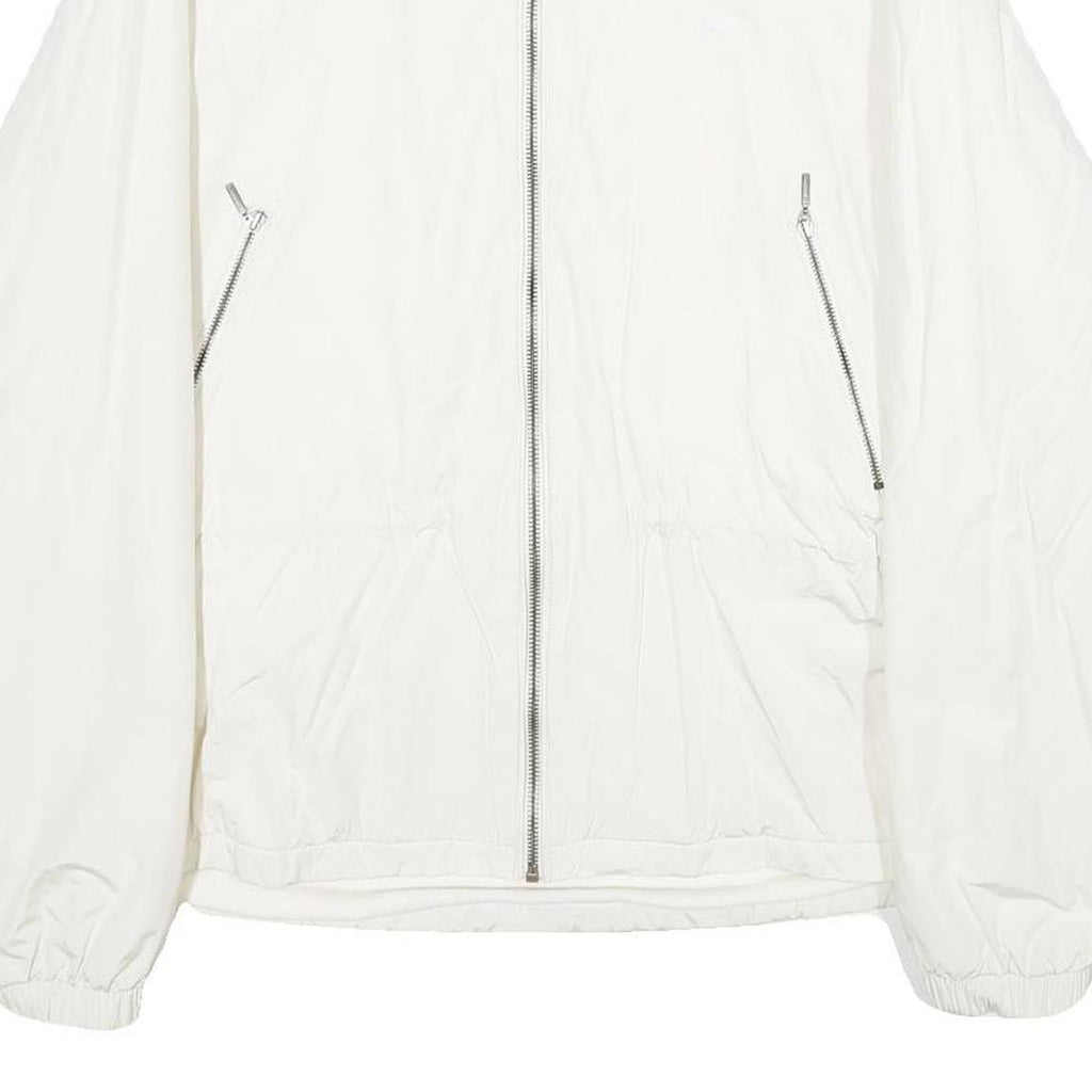 LACOSTE Womens White Jacket UK 16 Polyester Blend Plain Zip Closure Casual