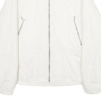 LACOSTE Womens White Jacket UK 16 Polyester Blend Plain Zip Closure Casual