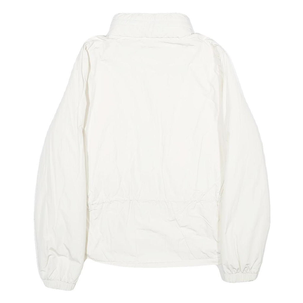 LACOSTE Womens White Jacket UK 16 Polyester Blend Plain Zip Closure Casual