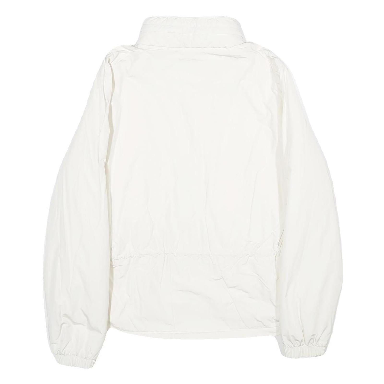 LACOSTE Womens White Jacket UK 16 Polyester Blend Plain Zip Closure Casual